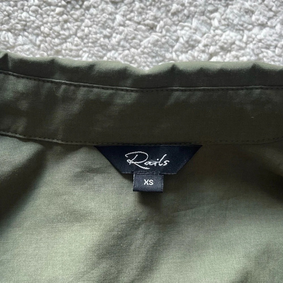 Rails green button down oversized boxy shirt Janae olive XS - Picture 3 of 9